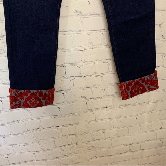 L’AGENCE Patterned Velvet Cuff Jeans Size 25 NWT - Picture 3 of 9